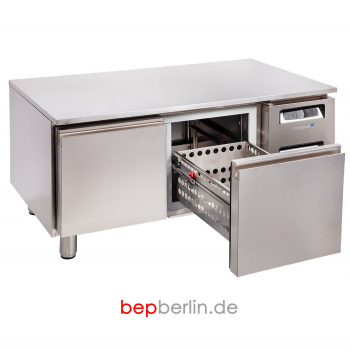 1.200 x 600 x 590 mm, Unterbaukühltisch 2 Schubladen, -2 / +8 °C, Abnehmbare Arbeitsplatte
